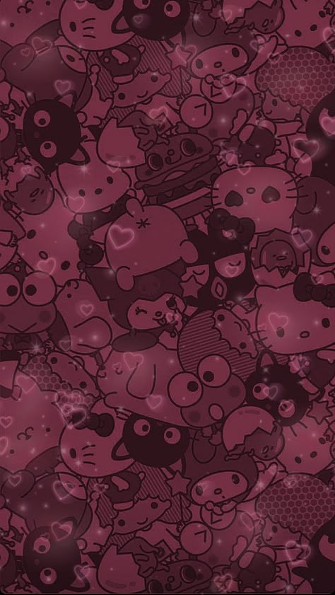 Y2k Hello Kitty Wallpaper Dark, Sanrio Dark Wallpaper, Cracked Wallpaper, Hello Kitty Wallpaper Hd, Pink Wallpaper Hello Kitty, Iphone Wallpaper Lights, Hello Kitty Backgrounds, Hello Kitty Art, Mood Wallpaper