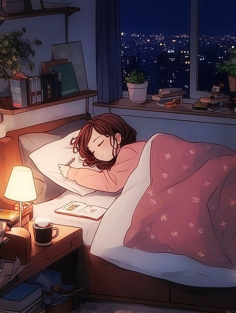 Fantasy Bedroom Aesthetic, Cozy Bed Ideas, Sleeping Beauty Cartoon, In Bed Aesthetic, Cozy Drawings, Lo Fi Aesthetic, Indie Music Playlist, Comfort Space, Bed Aesthetic