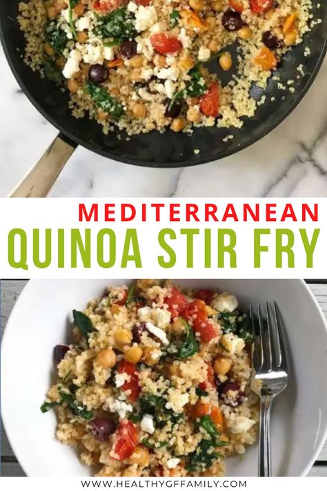 Mediterranean Diet Recipes Stir Fry, Mediterranean Diet Stir Fry, Stir Fry Quinoa Recipes, Mediterranean Chicken Stir Fry, Mediterranean Stir Fry Recipes, Quinoa Stir Fry Recipes, Mediterranean Stir Fry, Fry Ideas, Quinoa Stir Fry