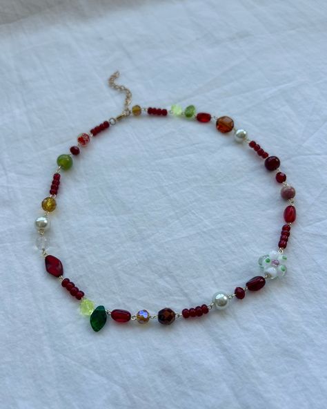 New autumn-inspired jewelry! 🍁🎃🕯️☕️ this is a one-of-a-kind piece made with 🍓strawberry inspired beads🍓 Not many of my products are unique so check this out before it’s too late!⏰ (🔗link to storefront in bio🔗) https://pomegranatebeadsco.etsy.com/listing/1778512026 #etsysellersofinstagram #handmadewithlove #handmadejewelry #oneofakindjewelry #uniquenecklace #fyp #berrynecklaces Fall Inspired Beaded Jewelry, Fall Bead Necklaces, Fall Necklaces Beaded, Cottagecore Necklace Diy, Fall Jewelry Diy, Autumn Beaded Necklace, Fall Jewelry, Unique Necklaces, Autumn Inspiration