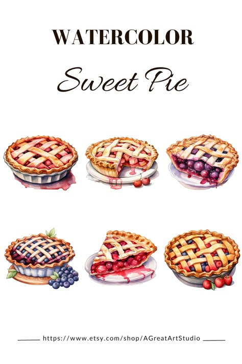 Pie Reference, Pie Painting, Pie Aesthetic, Pie Clipart, Watercolor Pie, Pie Logo, Pie Illustration, Pie Art Illustration, Pie Tattoo