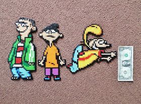 Ed Edd n Eddy perlers Rave Perler, Nerdy Perler Beads, Pyssla Ideas, Melt Beads, Black Fingers, Hama Art, Pixel Beads, Perler Ideas, Ed Edd N Eddy