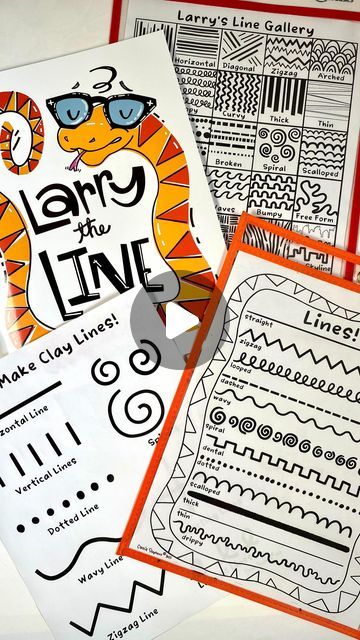 Cassie Stephens on Instagram: "I have loved seeing Larry the Line in your art rooms, homeschool classrooms or on your bookshelf! When I first shared the modeling clay sheet, I got tons of requests for it. I knew I had to include it in my digital downloads❤️  If you would like a direct link to Larry the Line the book or the downloads just drop LINK below OR…check my stories or the link in my bio.  Happy Monday!" Larry The Line Art Project, Cassie Stephens Line, Second Grade Line Art Projects, Beginning Of Year Art Projects Elementary, Line Art For Kindergarten, 2nd Grade Line Art Lesson, Elementary Art Line Projects, Line Lessons Elementary Art, First Week Of Art Class Elementary