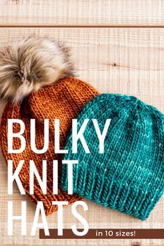 Bulky Yarn Patterns, Beanie Pattern Free, Easy Knit Hat, Beanie Knitting Patterns Free, Knit Clothes, Knit Beanie Pattern, Knit Clothing, Beanie Hat Pattern, Bulky Knit