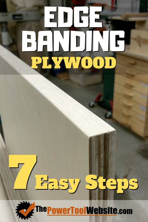 Edge Banding Your Plywood Projects In 7 Easy Steps Table Saw Sled Plans, Make A Drawer, Building Drawers, Wood Project Plans, Building Cabinets, Rough Cut Lumber, Free Furniture Plans, How To Make Furniture, Fine Woodworking Project