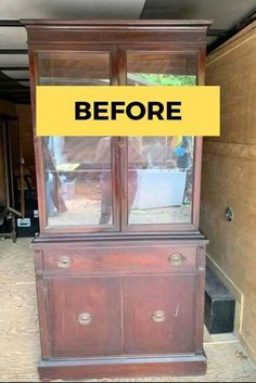 Antique China Cabinet Makeover, Diy Hutch Makeover, Dining Room Diy, Small China Cabinet, Diy Hutch, Farmhouse China Cabinet, China Hutch Makeover, Vintage China Cabinet, Antique China Cabinet