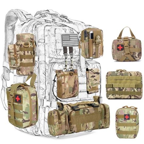 Bug Out Kit, Tactical Medic, Molle Backpack, Tactical Operator, Survival Bag, Belt Pack, First Aid Kits, Tactical Gear Loadout, Hunting Bags