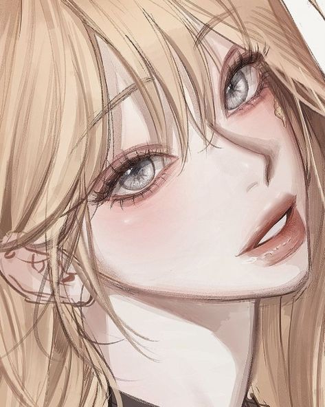 Girl With Blonde Hair, 얼굴 드로잉, Pretty Drawings, Digital Art Anime, Cute Art Styles, Laura Lee, Cute Anime Pics, Art Inspiration Drawing, الرسومات اللطيفة