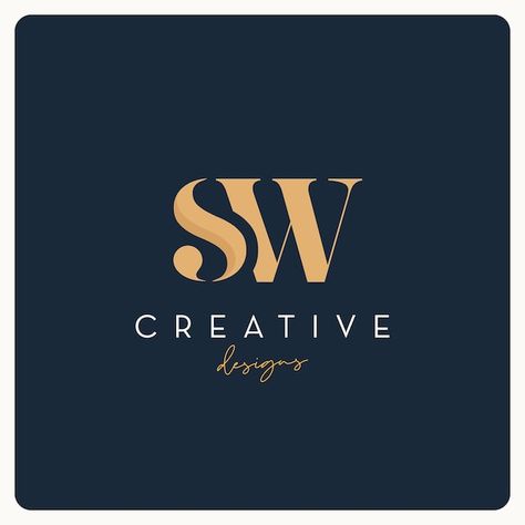 Vector monogram sw logo design, creative... | Premium Vector #Freepik #vector #w #w-logo #logo #creative-logo Sw Monogram, Sw Logo Design, Sw Logo, Business Company, Light Background Images, Letter Logo Design, Logo Design Creative, Letter Logo, Lettering Design