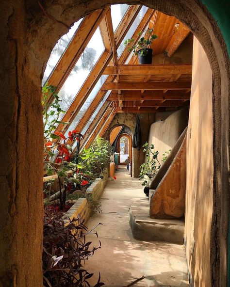 Earthship Indoor Garden, Earthhome Earthship Home, Luxury Earthship, Cob Home Interior, Earthly Interior Design, Earthship Home Interior, Bioliphic Interior Design, Solarpunk Interior Design, Tiny Earthship