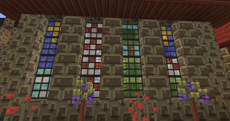 Minecraft Stain Glass Window, Minecraft Glass Window, Window Ideas Minecraft, Minecraft Stained Glass Window, Stained Glass Minecraft, Minecraft Stained Glass Designs, Stained Glass Window Ideas, Glass Window Ideas, Stained Glass Window Designs