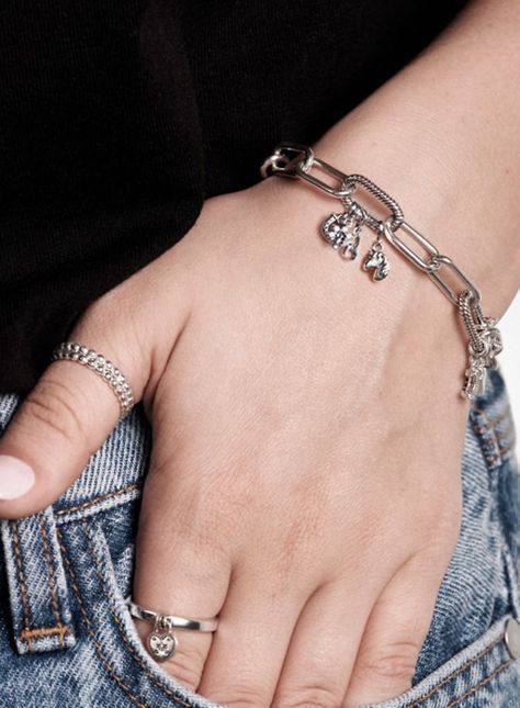 Pandora Me Bracelet, Pandora Chain Bracelet, Pandora Me, Pandora Jewelry Charms, Silver Link Chain, Bracelet Pandora, Charms Bracelets, Mini Charm, Pandora Bracelets