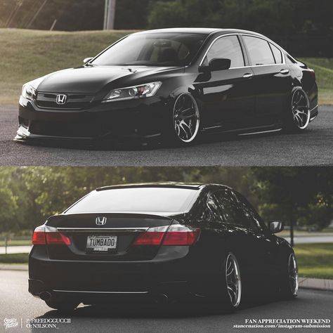 StanceNation on Instagram: “Fan Appreciation Weekend | Photo by: @freedgguccii #stancenation” Slammed Honda Accord, 2014 Honda Accord Custom, 9th Gen Accord, Honda Accord Rims, 2013 Honda Accord Sedan, Honda Inspire, Honda Accord 2015, Honda Accord Custom, Honda Vtec