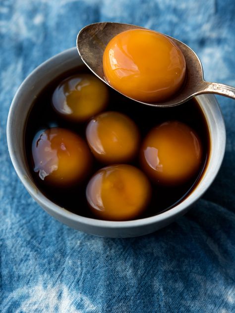 Tamari & Sake-Cured Egg Yolks - WILD GREENS & SARDINES Preserved Egg Yolk, Soy Sauce Cured Egg Yolk, Soy Cured Egg Yolk, Cured Egg Yolk, Egg Yolk Recipes, Cured Egg, Pickled Cabbage, Pickled Eggs, Rice Bowls Recipes