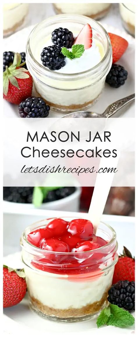 Celebration Cheesecake, Mason Jar Cheesecake, Mason Jar Desserts Recipes, Cheesecake Wedding Cake, Toppings Bar, Mason Jar Desserts, Cheesecake In A Jar, Mini Cheesecake Recipes, Fun Dessert