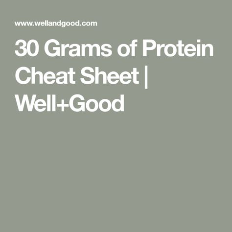 30 Grams of Protein Cheat Sheet | Well+Good 30 Grams Of Protein Cheat Sheet, Protein Cheat Sheet, Protein For Breakfast, Grass Fed Steak, Daily Protein Intake, Vegetarian Protein Sources, Daily Protein, 30 Grams Of Protein, Nasm Cpt