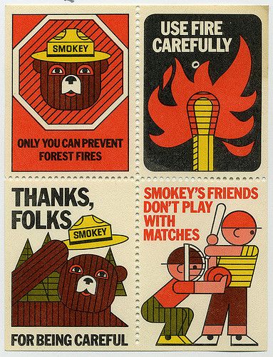 https://flic.kr/p/y7WTK | Smokey the Bear Stamps Smokey The Bear, Smokey Bear, Smokey The Bears, Branding Inspo, Fire Prevention, Nature Posters, Vintage Camping, Forest Service, Forest Fire