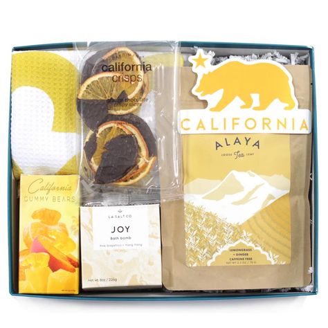 California Crafted | Modern California Gifts & Gift Baskets California Gift Basket, California Gifts, Themed Gift Baskets, Luxurious Spa, Snack Treat, Spa Products, Household Goods, California Love, Caffeine Free