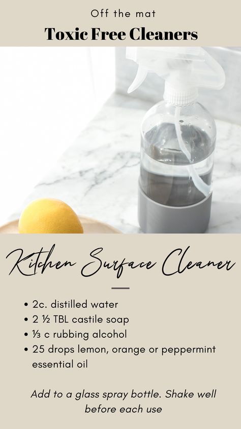 Try this DIY toxic-free Kitchen Cleaner! Toxin Free Cleaning Products, Non Toxic Recipes, Low Toxic Living, Diy Organic Cleaning Products, Non Toxic Kitchen, Non Toxic Cleaning Products, Holistic Cleaning, Homemade Essentials, Non Toxic Home