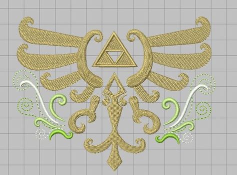 Zelda Embroidery, Crest Embroidery, Royal Crest, Embroidery Motif, Machine Pattern, Design Master, Embroidery Motifs, Machine Embroidery Applique, Crafts With Pictures