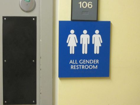 While at first glance this might seem like an ordinary bathroom sign, it's presence has a lot of cultural significance for Geneseo. Having an all-gender bathroom on campus makes Geneseo part of the nationwide movement of greater acceptance for LGBT students and awareness of transgender issues. All Gender Restroom, Bathroom Sign, Bathroom Signs, Signs