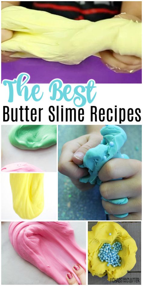 Butter Slime gets its name from its buttery texture. It's moldable, stretchy, and doesn't stick. Here, you'll find a list of the very best recipes. #slime #slimerecipes #butterslime Slime With Borax, Borax Slime Recipe, Ultimate Slime, Cool Slime Recipes, Sensory Activities For Preschoolers, Homemade Slime Recipe, Borax Slime, Edible Slime, Easy Slime Recipe