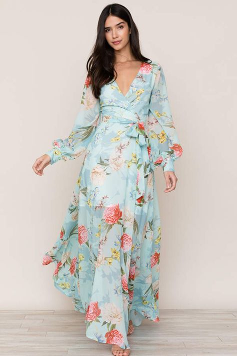 Giselle Maxi Dress #ad #newarrivals #summeroutfit #spring #summervibes #summerstyle Cream Flower Girl Dress, Blue Floral Print Dress, Floral Bridesmaid Dresses, Floral Print Dress Long, Tie Maxi Dress, Yumi Kim, Dress Dusty, Outfit Trends, Long Sleeve Print Dress