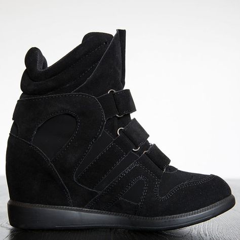 Black Wedge Sneakers, Fur Boots, Shoe Size Conversion, Wedge Sneakers, Sneakers Online, Shoe Size Chart, Wedge Sneaker, Women's Casual, Workout Tee