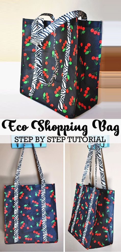 Reuseable Grocery Bag Pattern, Free Grocery Bag Patterns To Sew, Cloth Shopping Bags Pattern, Sewing Shopping Bags Free Pattern, Reusable Grocery Bags Pattern Free, Box Tote Bag Pattern Free, Sew Market Bag, Fabric Shopping Bags Free Pattern, How To Make Shopping Bags