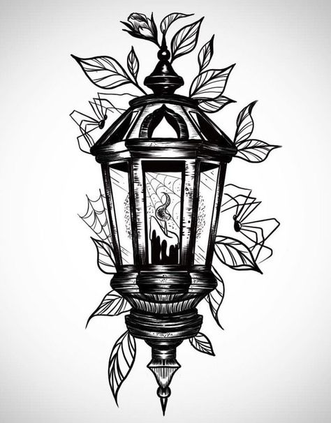 Nurse Lantern Tattoo, New Orleans Lantern Tattoo, Night Light Tattoo, Gothic Lantern Drawing, Fall Halloween Tattoos, Candle Lantern Tattoo, Tattoo Sketches Unique Drawings, Tattoo Sketches Unique, Lantern Tattoos