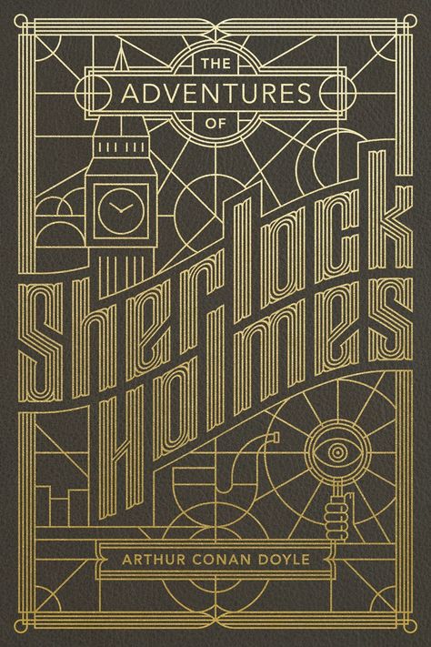 1930s Typography, Sherlock Holmes Book Cover, Sherlock Holmes Book, Illustration Art Nouveau, Poster Inspiration, Graphisches Design, Arthur Conan, 카드 디자인, Beautiful Book Covers