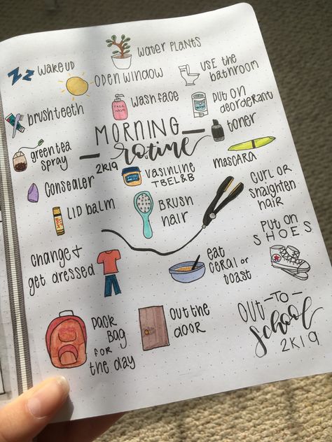 Bullet Journal Morning Routine, Journal Morning Routine, Vision Journal Ideas, Weekend Journal, Editable Teacher Planner, Bullet Journal For Beginners, Journal Inspiration Writing, Creating A Bullet Journal, Daily Journal Prompts