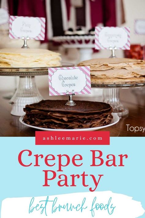 Crepe Bar Party, Bar Birthday Party, Crepe Bar, Crepes Party, Back To School Breakfast, Breakfast Crepes, Mini Appetizers, Bagel Shop, Breakfast And Brunch