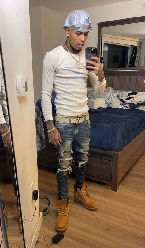 Tuff Outfits Men, Rapper Outfits Men, Hood Outfits Men, Hood Outfits, Belt 2023, Guys Fashion Swag, Dope Swag Outfits, Drip Style, Normal Style