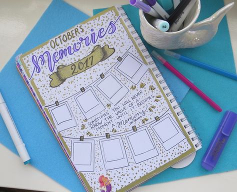 October memories page for Bujo Bullet Journal, In This Moment