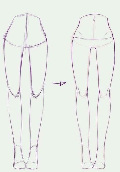 How to draw: frontview legs Legs Drawing, Leg Reference, Leg Anatomy, Drawing Legs, How To Draw Anime, Fashion Figure Drawing, Body Sketches, Body Drawing Tutorial, Seni Dan Kraf