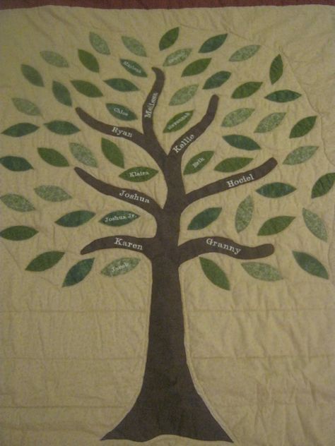 Family Tree Quilts Ideas, Family Tree Quilt Pattern Free, Family Tree Quilts, Family Quilt Ideas, Family Tree Quilt Ideas, Family Tree Quilt Patterns, Family Tree Pillow, Quilt Wall Hangers, Baby Memory Quilt