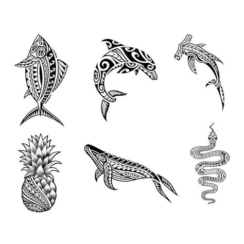 Pack de 6 Petits Tatouages Maori Polynésiens - 6 Feuilles de tatouages éphémères maori | Noir | Tatouages temporaires polynésiens pour homme et femme - TATTOO YOUR STYLE Patch Work, Arm Sleeve, Your Style, Flash, Tattoos, Art