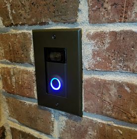 Kyle Switch Plates: Update An Intercom to a New Video Doorbell with these Covers Intercom Cover Ideas, Door Bell Ideas Entrance, Door Bell Ideas, Video Doorbell Front Doors, Diy Doorbell, Door Bell Cover, Modern Doorbell, Renovation Hacks, House Gadgets