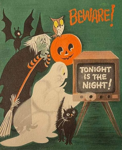 Samhain Party, Spooky Houses, Vintage Halloween Cards, Autumn Diy, Vintage Halloween Art, Happy Friday The 13th, Vintage Halloween Images, Halloween Rocks, The Boogeyman