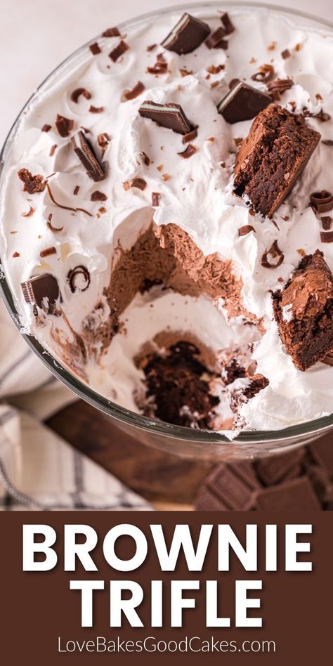 Brownie Trifle recipe Brownie Trifle Recipe, Trifle Bowl Recipes, Super Easy Dessert, Chocolate Pudding Desserts, Trifle Dessert Recipes, Homemade Chocolate Truffles, Brownie Trifle, Super Easy Desserts, Dessert Truffles