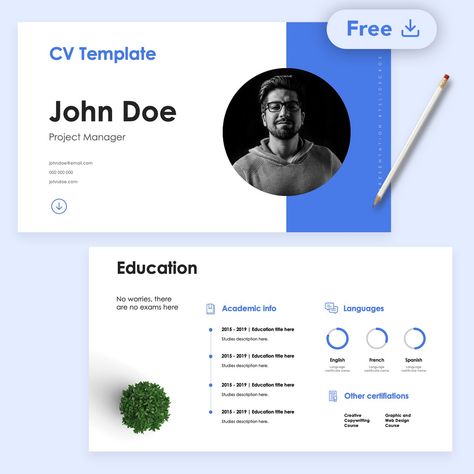 Cv Presentation Design, Cv Presentation, Powerpoint Designs, Cv Design Template, Web Design Course, Powerpoint Slide Designs, Creative Cv, Youtube Banner Template, Google Slides Theme