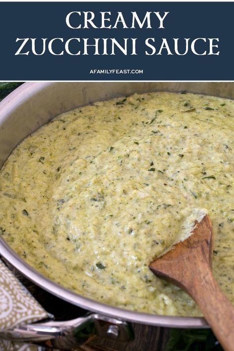 Zucchini Pasta Sauce, Zucchini Alfredo, Zucchini Sauce, Garden Zucchini, Creamy Zucchini, Feast Recipes, Zesty Sauce, Roast Zucchini, Easy Zucchini