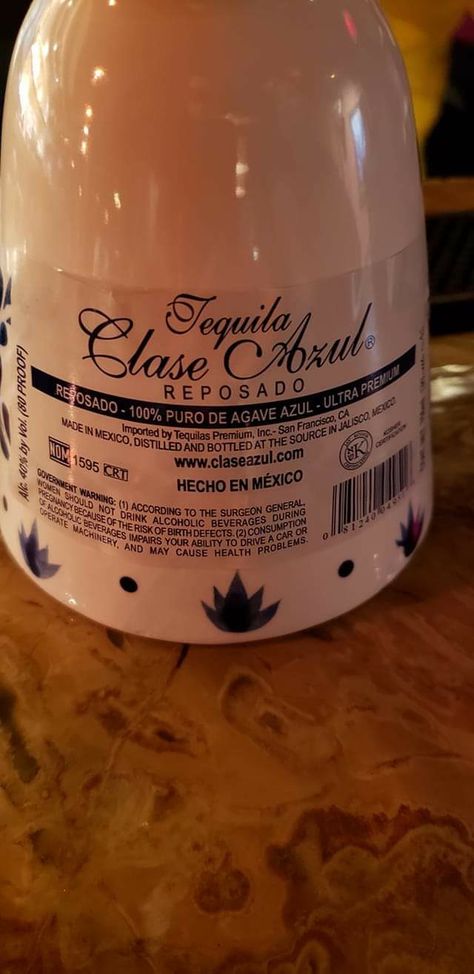 I accidentally found out today that this is a really good tequila - Clase Azul Reposado. Best Tequila, I Accidentally, Tequila, Dish Soap Bottle, Cleaning Supplies, Drinks, Quick Saves