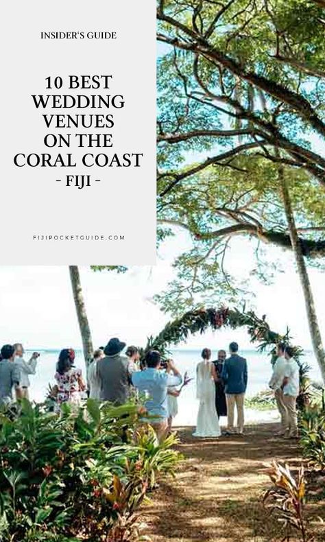 Where to Get Married on the Coral Coast Your special day in paradise deserves a special venue, so make sure you find with this list of wedding venues on the Coral Coast of Fiji. The Coral Coast is one of Fiji’s premium wedding destinations with its idyllic palm-fringed beaches, coral waters and luxury wedding venues. The wedding and honeymoon resorts of the Coral Coast cater to couples’ needs and wants for their big day. In terms of types of venue, say your vows with ocean views, nestled in tr Destination Wedding United States, Destination Wedding Checklist, Fiji Resort, Casual Beach Wedding, Fiji Wedding, Honeymoon Resorts, Needs And Wants, Wedding Destinations, Wedding Venues Beach