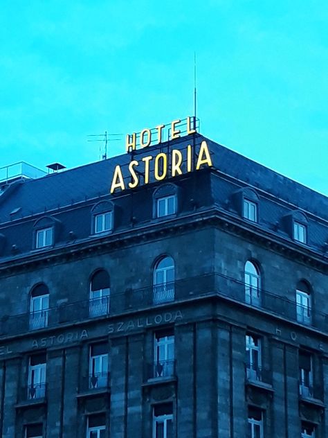 Astoria Hotel Accent Wall Design, Astoria Hotel, Hotel Lobby, Lobby, Budapest, Wall Design, Accent Wall, Art Deco, Neon Signs