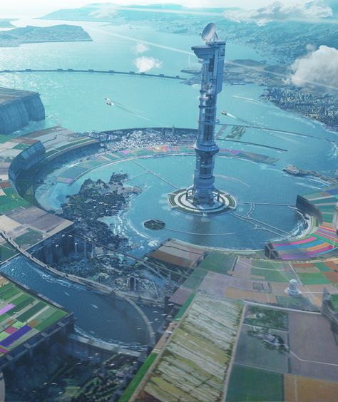 ArtStation - attis city, agriculture capital of the future, Robin Garrett Sci Fi Agriculture, Futuristic Agriculture, Science Fantasy City, Sci Fi Locations, Sci Fi Construction, Futuristic City Cyberpunk, Futuristic World, Sci Fi Environment Concept Art, Sci Fi House