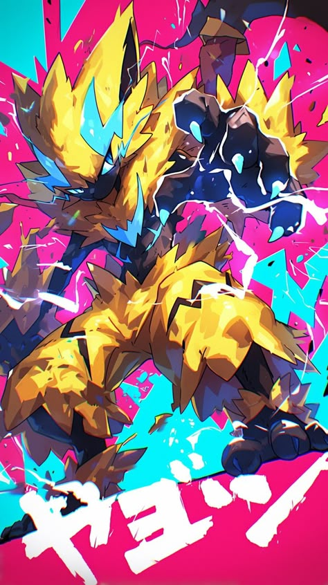 Zeraora in the style of Jujutsu Kaisen made by Silverbloom Zeraora Fanart, Pokemon Zeraora, Zeraora Pokemon, Pokémon Anime, Pokémon Fanart, Mythical Pokemon, Pokemon Charizard, Bleach Fanart, Anime Artwork Wallpaper