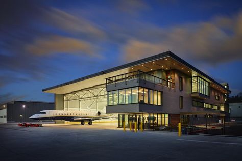 Northwest Airplane Hangar | PCS Structural Solutions Private Airport Design, Private Hangar, Hangar Architecture, Aircraft Hangar Design, Hanger Homes, Plane Hangar, Airplane Hanger House, Industrial Structure, Hangar House