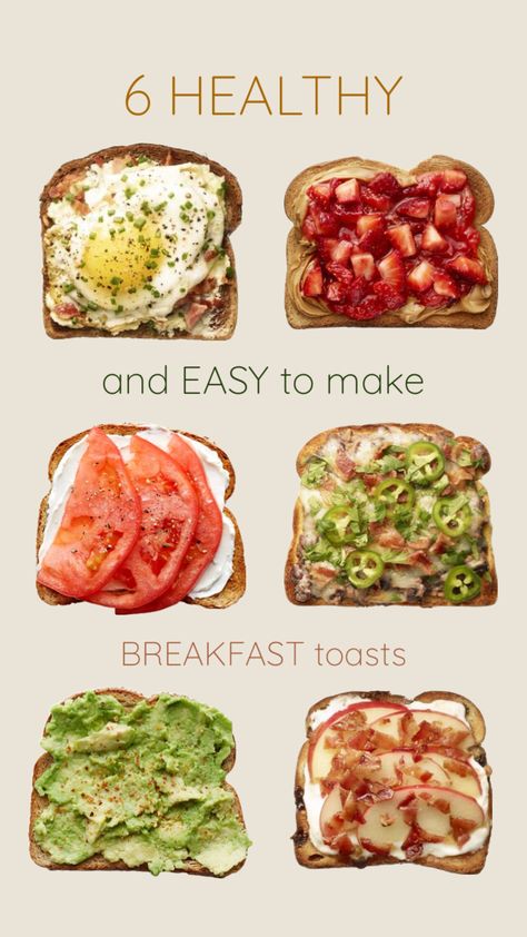 Delicious & Easy to Make Breakfast Toasts Breakfast Toasts, Easy To Make Breakfast, Fruit Smoothie Recipes Healthy, Make Breakfast, Healthy Food Inspiration, Healthy Breakfast Recipes Easy, Healthy Food Dishes, Healthy Food Motivation, Healthy Lifestyle Food